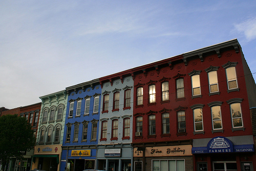 Historic Main Street Honesdale in Wayne County Pennsylvania has small town charm and Victorian Architecture in the Pocono Mountains